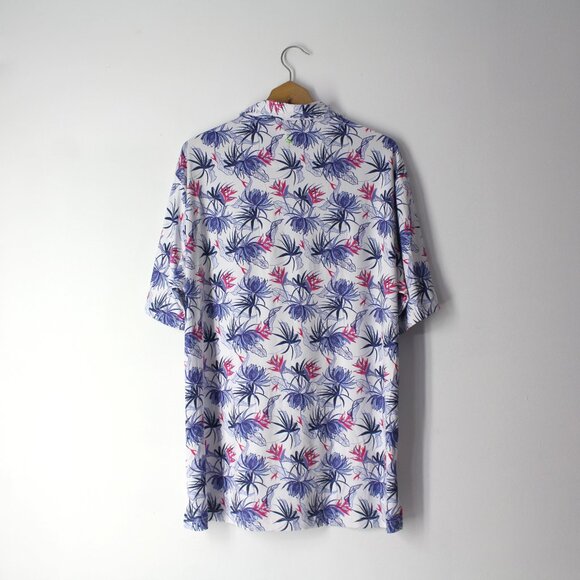TailorByrd men's polo floral shirt top size 2XL XXL performance golf SPF 30 - Picture 3 of 10